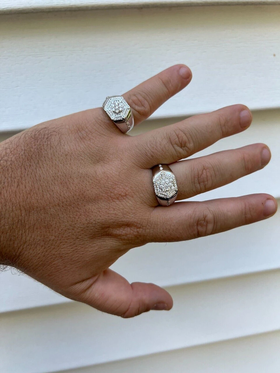 Mens 925 Silver Hip Hop Iced Moissanite Pinky Ring REAL Stone Pass Diamond Test 8 Mens 925 Silver Hip Hop Iced Moissanite Pinky Ring REAL Stone Pass Diamond Test - Image 6