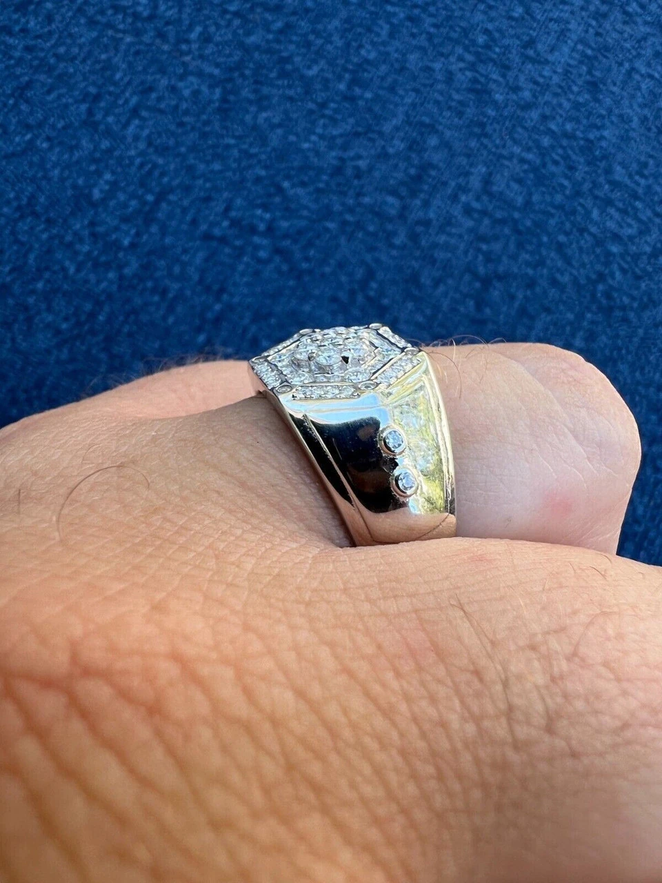 Mens 925 Silver Hip Hop Iced Moissanite Pinky Ring REAL Stone Pass Diamond Test 7 Mens 925 Silver Hip Hop Iced Moissanite Pinky Ring REAL Stone Pass Diamond Test - Image 5