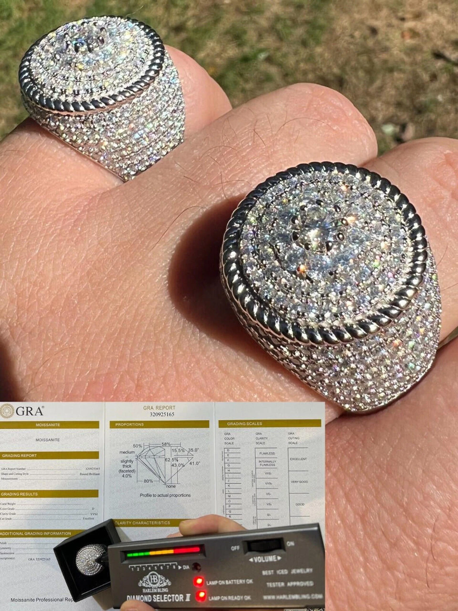 Men's 925 Silver Iced MOISSANITE RING Pass Diamond Test Pinky Hip Hop BIG 4.5ct 3 Men's 925 Silver Iced MOISSANITE RING Pass Diamond Test Pinky Hip Hop BIG 4.5ct