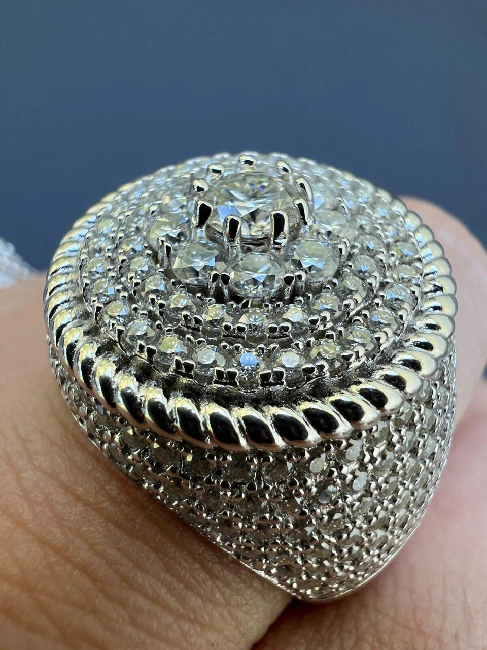 Men's 925 Silver Iced MOISSANITE RING Pass Diamond Test Pinky Hip Hop BIG 4.5ct 5 Men's 925 Silver Iced MOISSANITE RING Pass Diamond Test Pinky Hip Hop BIG 4.5ct - Image 3