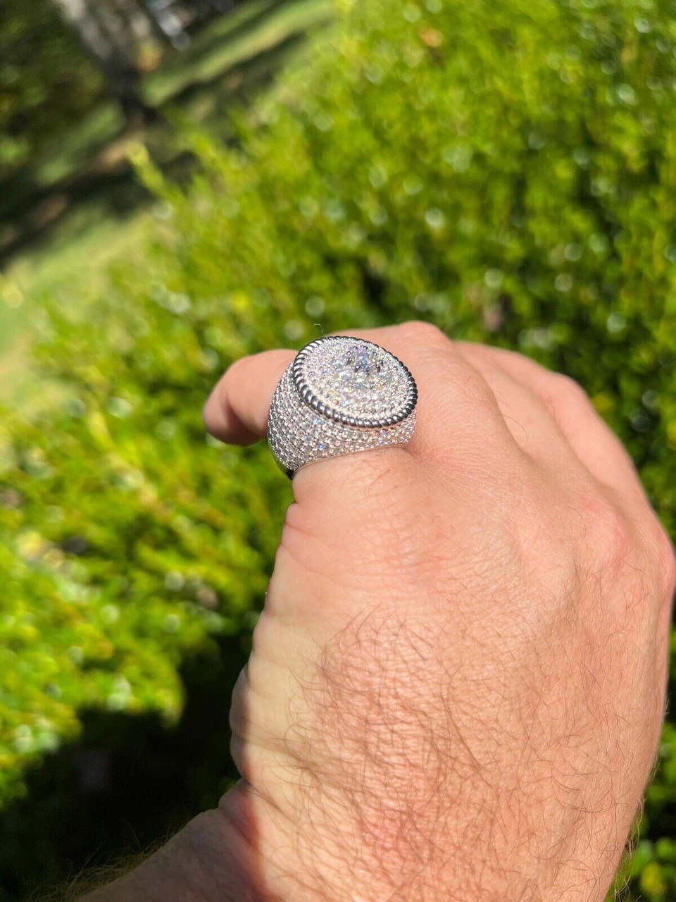 Men's 925 Silver Iced MOISSANITE RING Pass Diamond Test Pinky Hip Hop BIG 4.5ct 4 Men's 925 Silver Iced MOISSANITE RING Pass Diamond Test Pinky Hip Hop BIG 4.5ct - Image 2