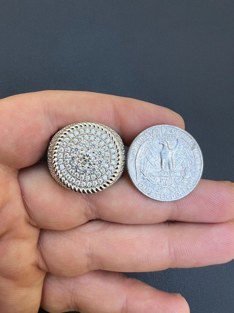 Men's 925 Silver Iced MOISSANITE RING Pass Diamond Test Pinky Hip Hop BIG 4.5ct 6 Men's 925 Silver Iced MOISSANITE RING Pass Diamond Test Pinky Hip Hop BIG 4.5ct - Image 4