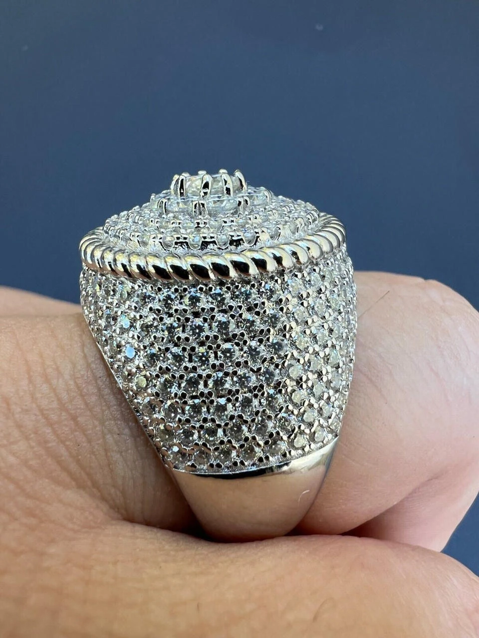 Men's 925 Silver Iced MOISSANITE RING Pass Diamond Test Pinky Hip Hop BIG 4.5ct 7 Men's 925 Silver Iced MOISSANITE RING Pass Diamond Test Pinky Hip Hop BIG 4.5ct - Image 5