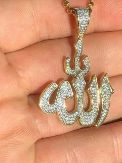 Mens Allah Islam Pendant 1ct Diamond 14K Gold Over Solid 925 Silver REAL ICY 14 Mens Allah Islam Pendant 1ct Diamond 14K Gold Over Solid 925 Silver REAL ICY -Harlem Bling Shop harlembling mens allah islam pendant 1ct diamond 14k gold over solid 925 silver real icy 88626.1664398689