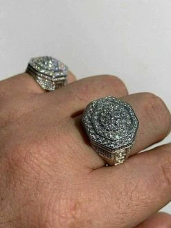 Mens Big Solid 925 Silver Hip Hop RING Iced Real Moissanite Pass Diamond Tester 16 Mens Big Solid 925 Silver Hip Hop RING Iced Real Moissanite Pass Diamond Tester -Harlem Bling Shop harlembling mens big solid 925 silver hip hop ring iced real moissanite pass diamond tester 06261.1664394242