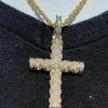 Men's Braided Rope Cross 1ct CZ W. Chain 1x2" Pendant 14k Gold Solid 925 Silver -Harlem Bling Shop harlembling mens braided rope cross 1ct cz w chain 1x2 pendant 14k gold solid 925 silver 48982.1664397966