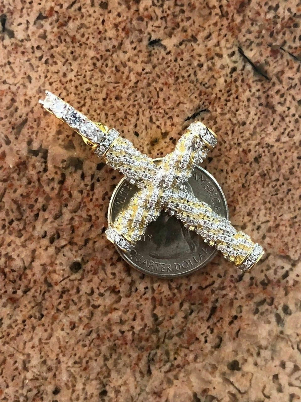 Men's Braided Rope Cross 1ct CZ W. Chain 1x2" Pendant 14k Gold Solid 925 Silver 14 Men's Braided Rope Cross 1ct CZ W. Chain 1x2" Pendant 14k Gold Solid 925 Silver - Image 12