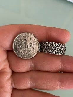 Mens Braided Weave RING Oxidize Rhodium Over Solid 925 Silver Pinky Wedding Band -Harlem Bling Shop harlembling mens braided weave ring oxidize rhodium over solid 925 silver pinky wedding band 72249.1665669858