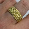 Mens Braided Weave RING Real 14k Gold Over Solid 925 Silver Pinky Wedding Band