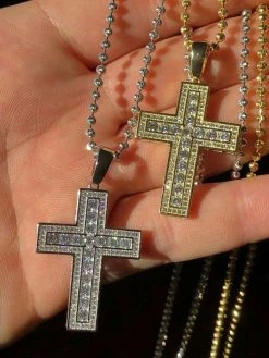 Men's Cross Pendant Sterling Silver 925 Iced Diamond Necklace Medium Size Real 12 Men's Cross Pendant Sterling Silver 925 Iced Diamond Necklace Medium Size Real -Harlem Bling Shop harlembling mens cross pendant sterling silver 925 iced diamond necklace medium size real 74757.1664395130