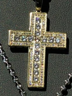 Men's Cross Pendant Sterling Silver 925 Iced Diamond Necklace Medium Size Real 16 Men's Cross Pendant Sterling Silver 925 Iced Diamond Necklace Medium Size Real -Harlem Bling Shop harlembling mens cross pendant sterling silver 925 iced diamond necklace medium size real 81946.1664389228