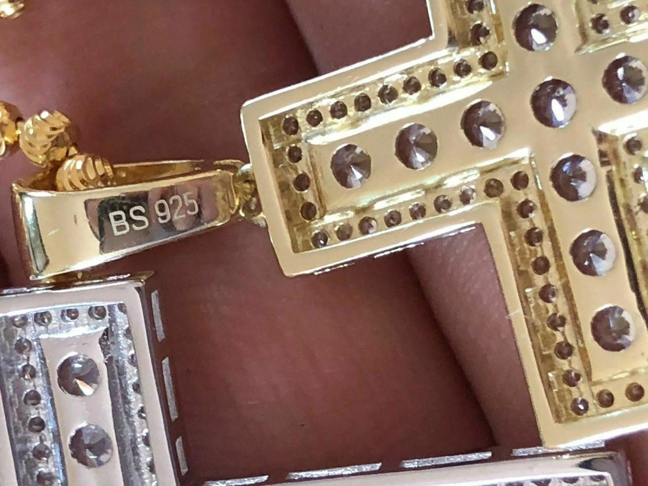 Men's Cross Pendant Sterling Silver 925 Iced Diamond Necklace Medium Size Real 7 Men's Cross Pendant Sterling Silver 925 Iced Diamond Necklace Medium Size Real - Image 5