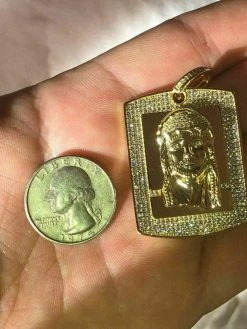 Mens Dog Tag Jesus Piece 1ct Simulated Diamond 14k Gold Over 925 Sterling Silver 16 Mens Dog Tag Jesus Piece 1ct Simulated Diamond 14k Gold Over 925 Sterling Silver -Harlem Bling Shop harlembling mens dog tag jesus piece 1ct simulated diamond 14k gold over 925 sterling silver 05217.1664391279