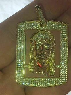 Mens Dog Tag Jesus Piece 1ct Simulated Diamond 14k Gold Over 925 Sterling Silver 15 Mens Dog Tag Jesus Piece 1ct Simulated Diamond 14k Gold Over 925 Sterling Silver -Harlem Bling Shop harlembling mens dog tag jesus piece 1ct simulated diamond 14k gold over 925 sterling silver 20161.1664371546