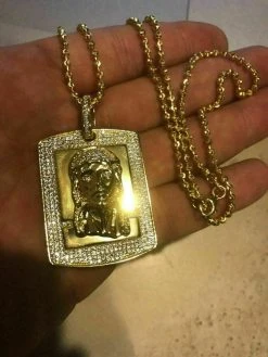 Mens Dog Tag Jesus Piece 1ct Simulated Diamond 14k Gold Over 925 Sterling Silver 22 Mens Dog Tag Jesus Piece 1ct Simulated Diamond 14k Gold Over 925 Sterling Silver -Harlem Bling Shop harlembling mens dog tag jesus piece 1ct simulated diamond 14k gold over 925 sterling silver 24197.1664374891