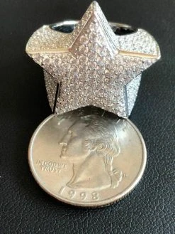 Men's Hip Hop 3D STAR Solid 925 Silver 5ct Diamond Pinky RING 14k Gold Real ICED 17 Men's Hip Hop 3D STAR Solid 925 Silver 5ct Diamond Pinky RING 14k Gold Real ICED -Harlem Bling Shop harlembling mens hip hop 3d star solid 925 silver 5ct diamond pinky ring 14k gold real iced 16092.1664399677