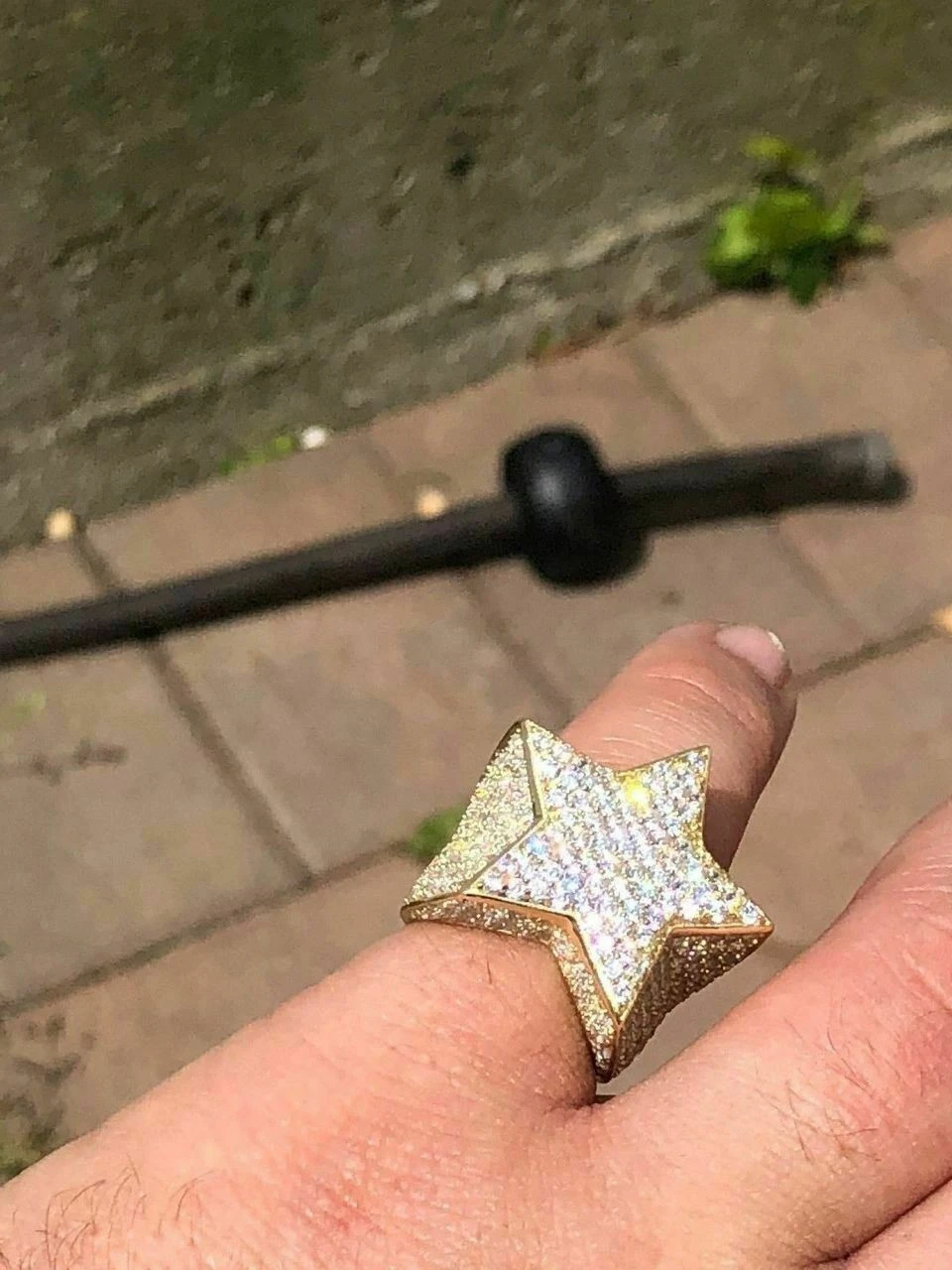 Men's Hip Hop 3D STAR Solid 925 Silver 5ct Diamond Pinky RING 14k Gold Real ICED 11 Men's Hip Hop 3D STAR Solid 925 Silver 5ct Diamond Pinky RING 14k Gold Real ICED - Image 9