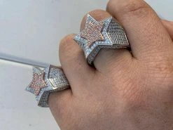 Men's Hip Hop 3D STAR Solid Rose Gold & 925 Silver Diamond Pinky RING Real Icy! 21 Men's Hip Hop 3D STAR Solid Rose Gold & 925 Silver Diamond Pinky RING Real Icy! -Harlem Bling Shop harlembling mens hip hop 3d star solid rose gold and 925 silver diamond pinky ring real icy 30180.1664394240