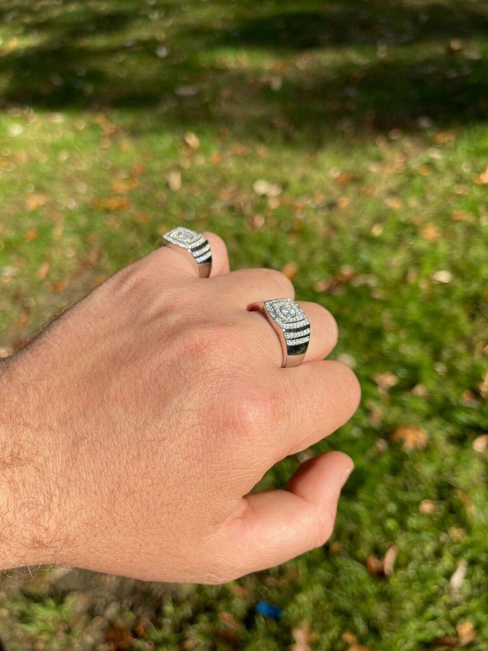 Men's Hip Hop Out Iced Moissanite Ring Real 925 Silver Pinky Passes Diamond Test 8 Men's Hip Hop Out Iced Moissanite Ring Real 925 Silver Pinky Passes Diamond Test - Image 6