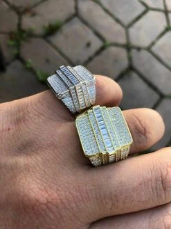 Men's Hip Hop REAL ICY Solid 925 Silver 5ct Baguette CZ Pinky RING 14k Gold 16 Men's Hip Hop REAL ICY Solid 925 Silver 5ct Baguette CZ Pinky RING 14k Gold -Harlem Bling Shop harlembling mens hip hop real icy solid 925 silver 5ct baguette cz pinky ring 14k gold 87292.1664381154