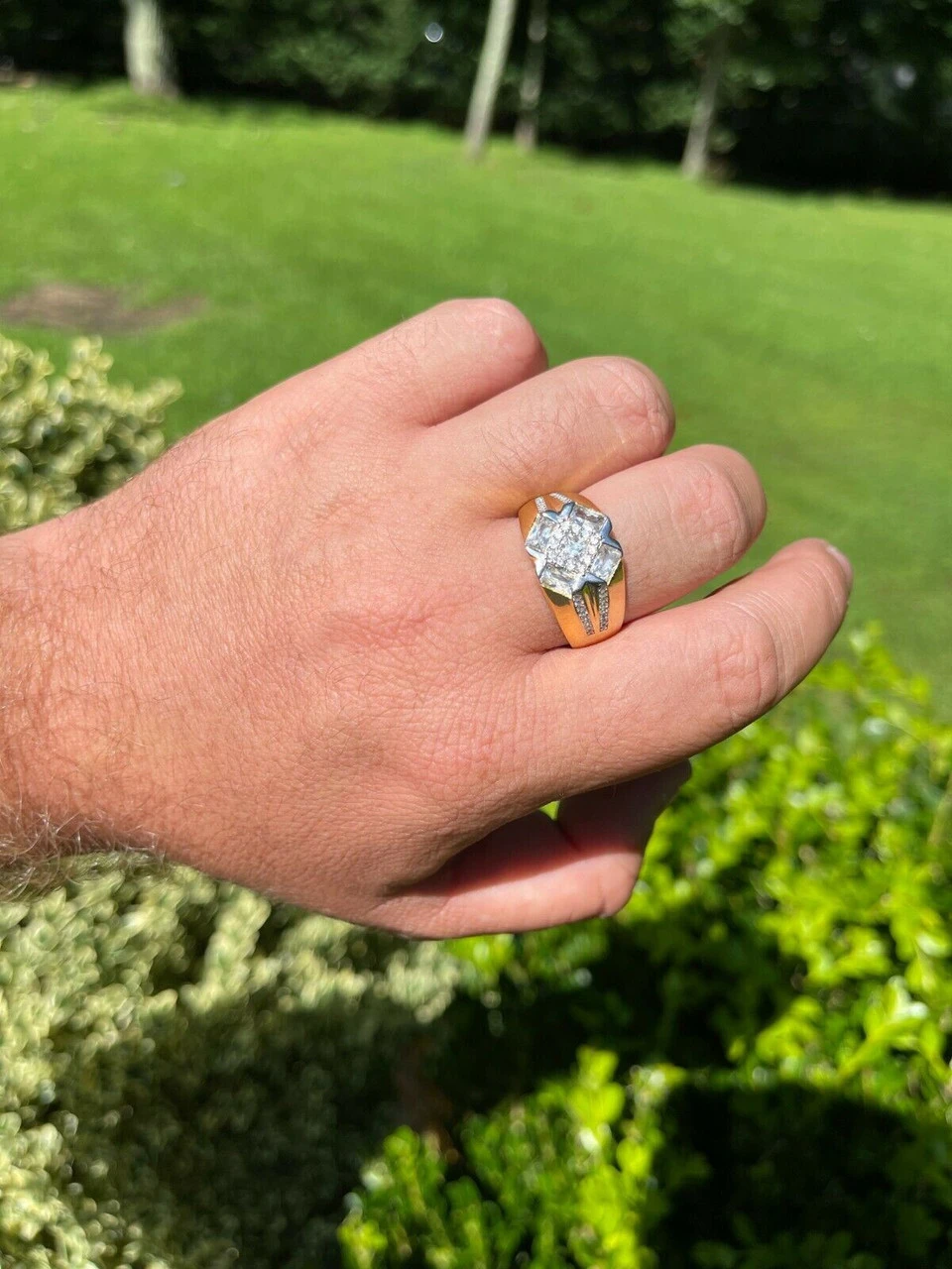 Men's Iced 14k Gold & Real Solid 925 Silver Diamond RING Size 6 7 8 9 10 11 12 12 Men's Iced 14k Gold & Real Solid 925 Silver Diamond RING Size 6 7 8 9 10 11 12 - Image 10