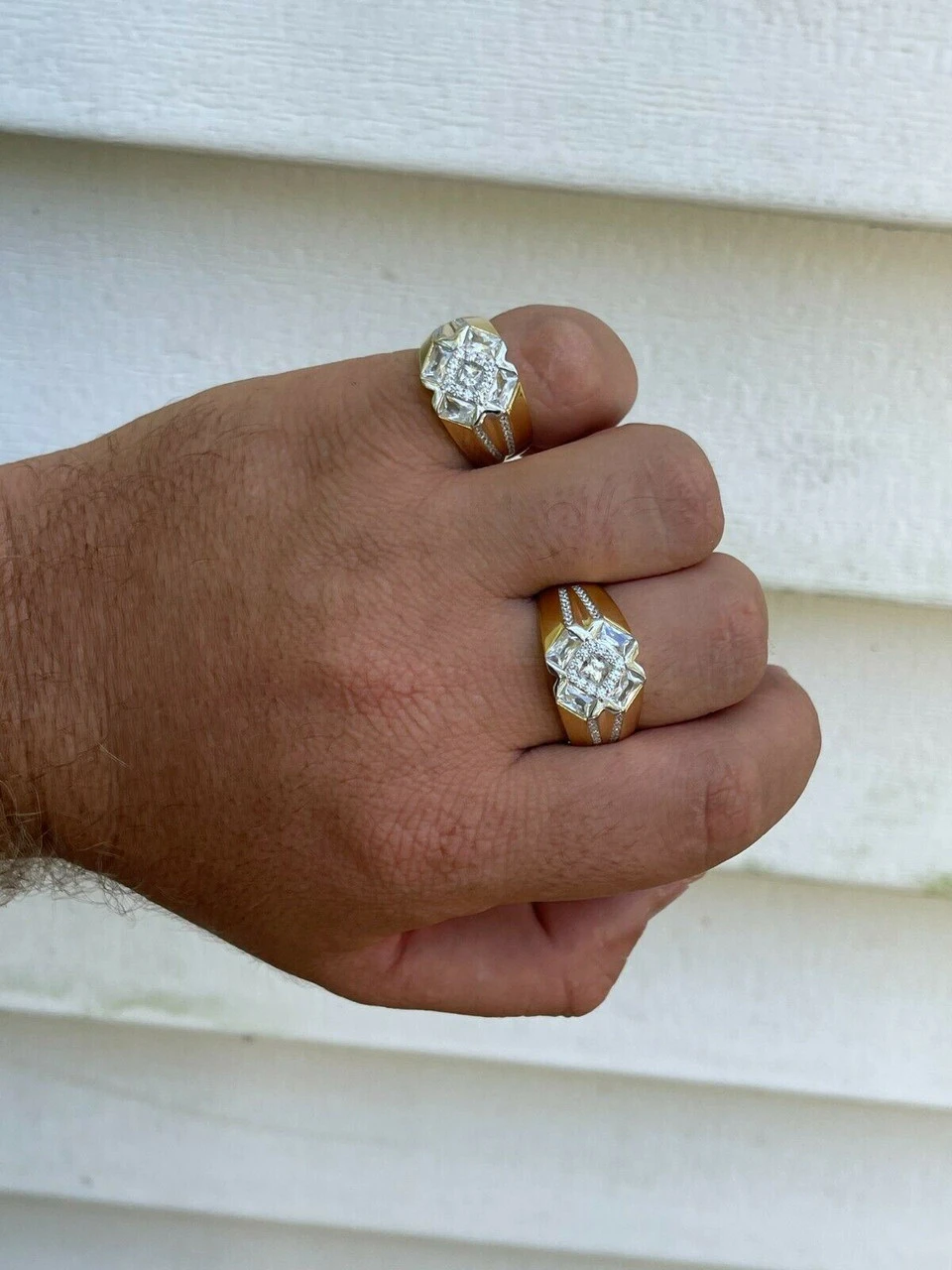 Men's Iced 14k Gold & Real Solid 925 Silver Diamond RING Size 6 7 8 9 10 11 12 9 Men's Iced 14k Gold & Real Solid 925 Silver Diamond RING Size 6 7 8 9 10 11 12 - Image 7