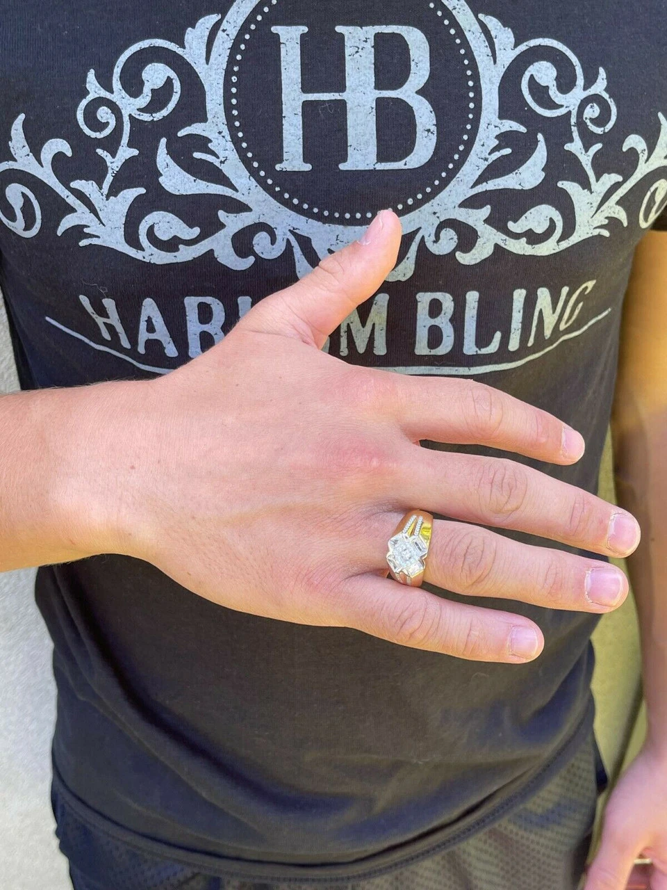 Men's Iced 14k Gold & Real Solid 925 Silver Diamond RING Size 6 7 8 9 10 11 12 14 Men's Iced 14k Gold & Real Solid 925 Silver Diamond RING Size 6 7 8 9 10 11 12 - Image 12