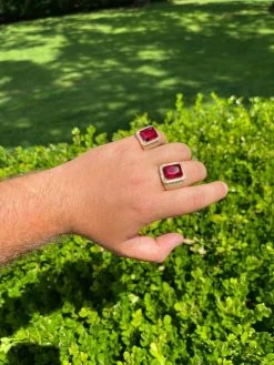 Mens Iced Diamond 14k Gold Vermeil Out Real 925 Silver Ruby Red Stone Big Ring 18 Mens Iced Diamond 14k Gold Vermeil Out Real 925 Silver Ruby Red Stone Big Ring -Harlem Bling Shop harlembling mens iced diamond 14k gold vermeil out real 925 silver ruby red stone big ring 00111.1664388730