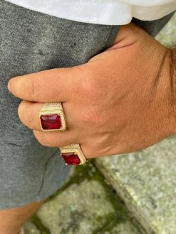 Mens Iced Diamond 14k Gold Vermeil Out Real 925 Silver Ruby Red Stone Big Ring 17 Mens Iced Diamond 14k Gold Vermeil Out Real 925 Silver Ruby Red Stone Big Ring -Harlem Bling Shop harlembling mens iced diamond 14k gold vermeil out real 925 silver ruby red stone big ring 46239.1664381336