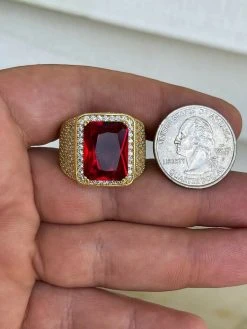 Mens Iced Diamond 14k Gold Vermeil Out Real 925 Silver Ruby Red Stone Big Ring 25 Mens Iced Diamond 14k Gold Vermeil Out Real 925 Silver Ruby Red Stone Big Ring -Harlem Bling Shop harlembling mens iced diamond 14k gold vermeil out real 925 silver ruby red stone big ring 47535.1664387213
