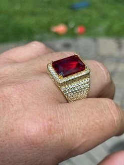 Mens Iced Diamond 14k Gold Vermeil Out Real 925 Silver Ruby Red Stone Big Ring 23 Mens Iced Diamond 14k Gold Vermeil Out Real 925 Silver Ruby Red Stone Big Ring -Harlem Bling Shop harlembling mens iced diamond 14k gold vermeil out real 925 silver ruby red stone big ring 66869.1664390309