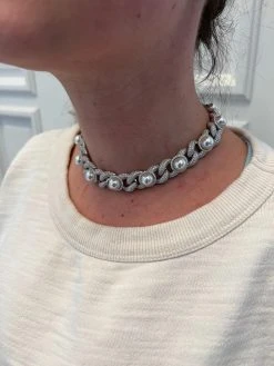 Mens Ladies Hip Hop Iced Moissanite Infinity Link 15mm Necklace W. Pearl 14-24" 31 Mens Ladies Hip Hop Iced Moissanite Infinity Link 15mm Necklace W. Pearl 14-24" -Harlem Bling Shop harlembling mens ladies hip hop iced moissanite infinity link 15mm necklace w pearl 14 24 26263.1672764893