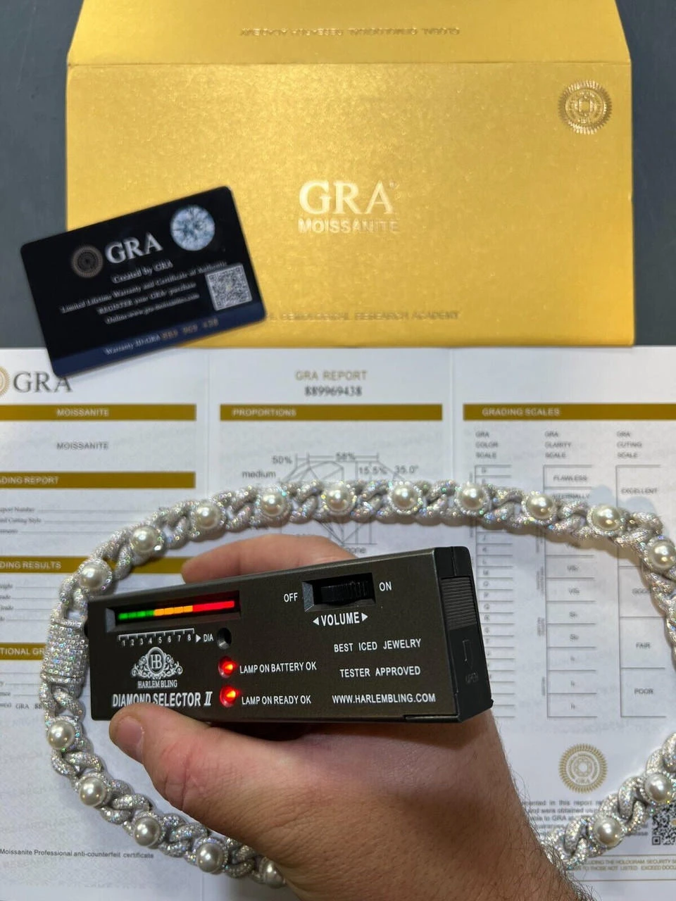 Mens Ladies Hip Hop Iced Moissanite Infinity Link 15mm Necklace W. Pearl 14-24" 9 Mens Ladies Hip Hop Iced Moissanite Infinity Link 15mm Necklace W. Pearl 14-24" - Image 7