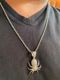 Mens Ladies Real 925 Sterling Silver Spider Pendant Necklace Iced Gold HipHop 1" 16 Mens Ladies Real 925 Sterling Silver Spider Pendant Necklace Iced Gold HipHop 1" -Harlem Bling Shop harlembling mens ladies real 925 sterling silver spider pendant necklace iced gold hiphop 1 59915.1664393468