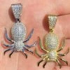 Mens Ladies Real 925 Sterling Silver Spider Pendant Necklace Iced Gold HipHop 1" 2 Mens Ladies Real 925 Sterling Silver Spider Pendant Necklace Iced Gold HipHop 1" -Harlem Bling Shop harlembling mens ladies real 925 sterling silver spider pendant necklace iced gold hiphop 1 72206.1664392247