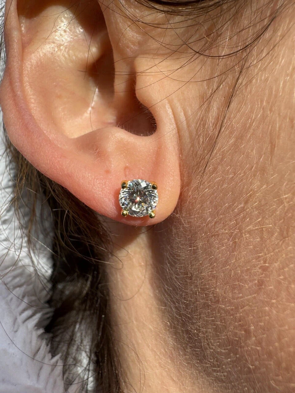 Mens Ladies Real Portuguese Cut Moissanite Stud Earrings 925 Silver 1-4ct VVS D 13 Mens Ladies Real Portuguese Cut Moissanite Stud Earrings 925 Silver 1-4ct VVS D - Image 11