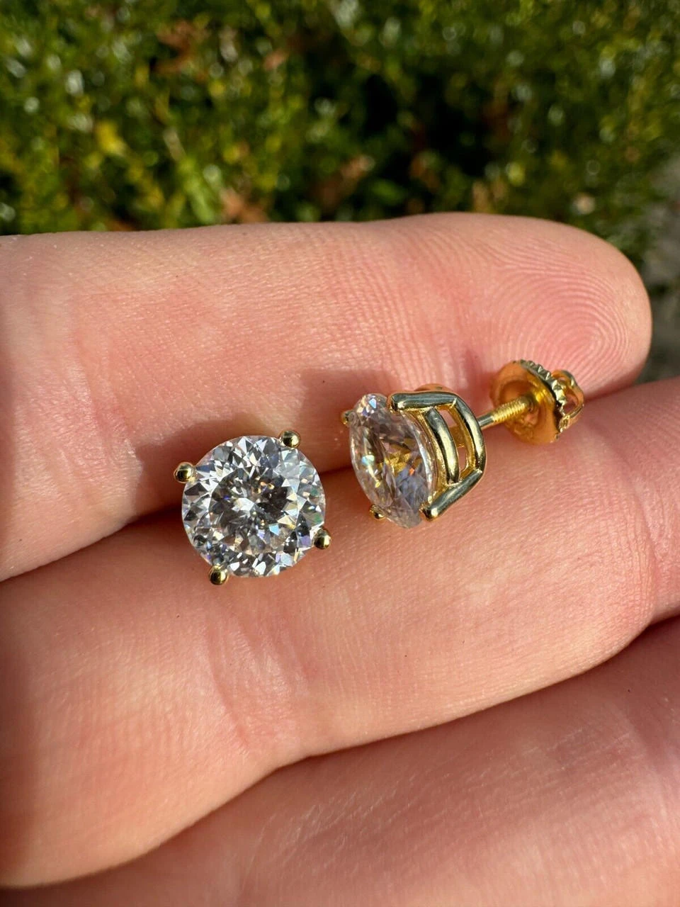 Mens Ladies Real Portuguese Cut Moissanite Stud Earrings 925 Silver 1-4ct VVS D 4 Mens Ladies Real Portuguese Cut Moissanite Stud Earrings 925 Silver 1-4ct VVS D - Image 2