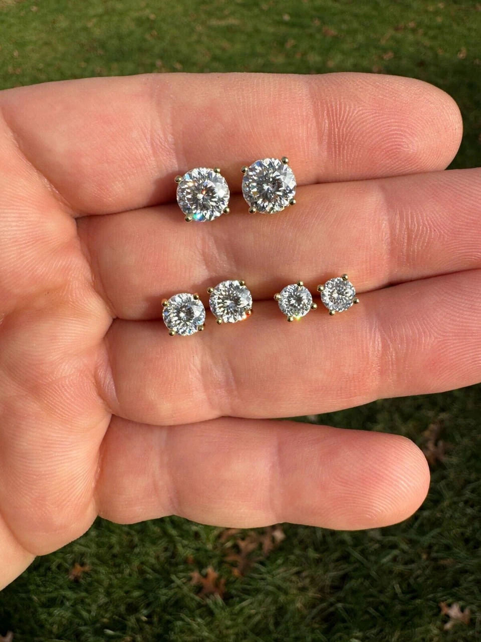 Mens Ladies Real Portuguese Cut Moissanite Stud Earrings 925 Silver 1-4ct VVS D 5 Mens Ladies Real Portuguese Cut Moissanite Stud Earrings 925 Silver 1-4ct VVS D - Image 3