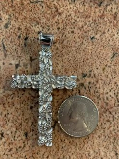Mens Large 2.25" Solid 925 Sterling Silver Nugget Cross Pendant Crucifix Chain 15 Mens Large 2.25" Solid 925 Sterling Silver Nugget Cross Pendant Crucifix Chain -Harlem Bling Shop harlembling mens large 2.25 solid 925 sterling silver nugget cross pendant crucifix chain 32192.1664400642