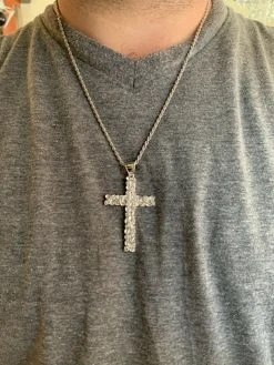 Mens Large 2.25" Solid 925 Sterling Silver Nugget Cross Pendant Crucifix Chain 18 Mens Large 2.25" Solid 925 Sterling Silver Nugget Cross Pendant Crucifix Chain -Harlem Bling Shop harlembling mens large 2.25 solid 925 sterling silver nugget cross pendant crucifix chain 53253.1664372462