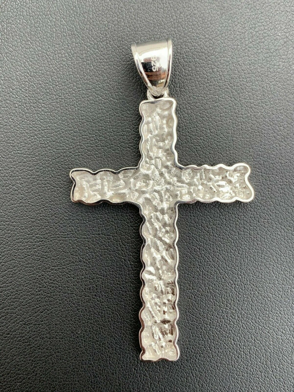 Mens Large 2.25" Solid 925 Sterling Silver Nugget Cross Pendant Crucifix Chain 9 Mens Large 2.25" Solid 925 Sterling Silver Nugget Cross Pendant Crucifix Chain - Image 7
