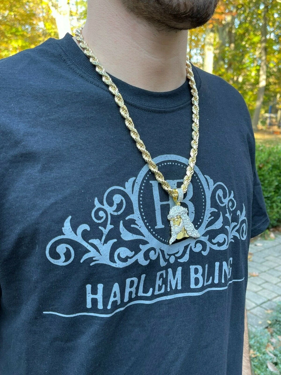 Mens Large 925 Silver / Gold Bust Down Jesus Piece Iced Hip Hop Necklace Diamond 8 Mens Large 925 Silver / Gold Bust Down Jesus Piece Iced Hip Hop Necklace Diamond - Image 6