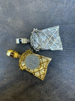 Men's Large 925 Silver / Gold Jesus Piece Iced Hip Hop Necklace Baguette Diamond -Harlem Bling Shop harlembling mens large 925 silver gold jesus piece iced hip hop necklace baguette diamond 34949.1664397636