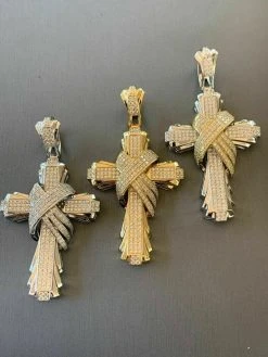 Men's Large Cross Pendant Solid 925 Sterling Silver 14k Gold Plated ICY Hip Hop 21 Men's Large Cross Pendant Solid 925 Sterling Silver 14k Gold Plated ICY Hip Hop -Harlem Bling Shop harlembling mens large cross pendant solid 925 sterling silver 14k gold plated icy hip hop 10674.1664384612