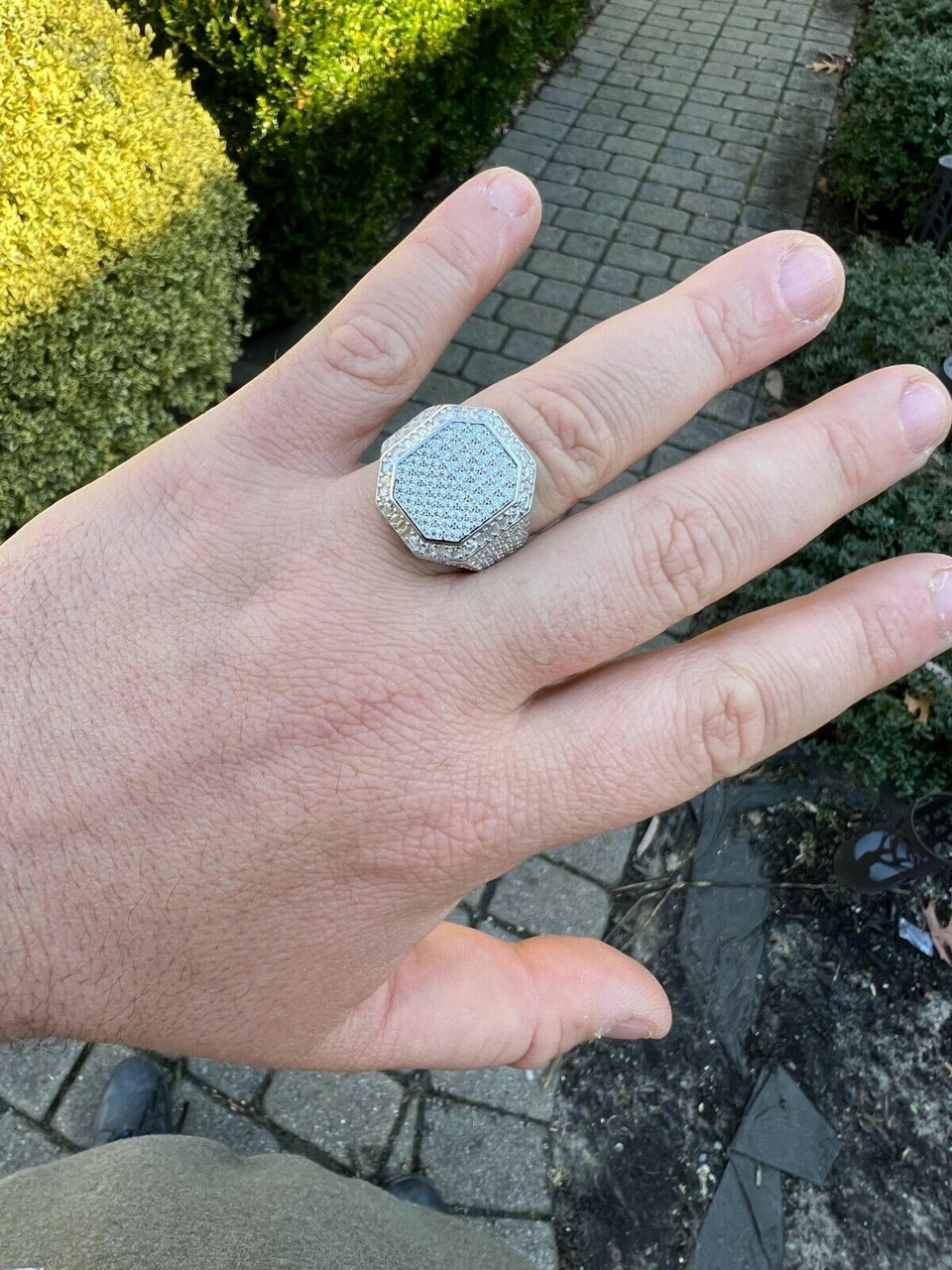 Men's Large Real 925 Silver 3ct MOISSANITE Pinky RING Hip Hop Pass Diamond Test 11 Men's Large Real 925 Silver 3ct MOISSANITE Pinky RING Hip Hop Pass Diamond Test - Image 9