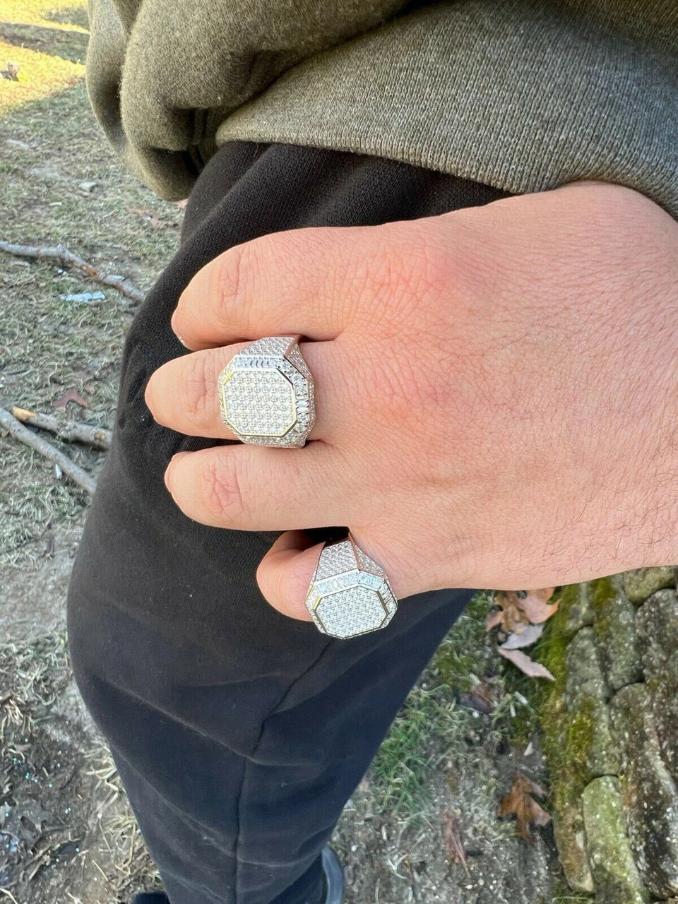 Men's Large Real 925 Silver 3ct MOISSANITE Pinky RING Hip Hop Pass Diamond Test 13 Men's Large Real 925 Silver 3ct MOISSANITE Pinky RING Hip Hop Pass Diamond Test - Image 11