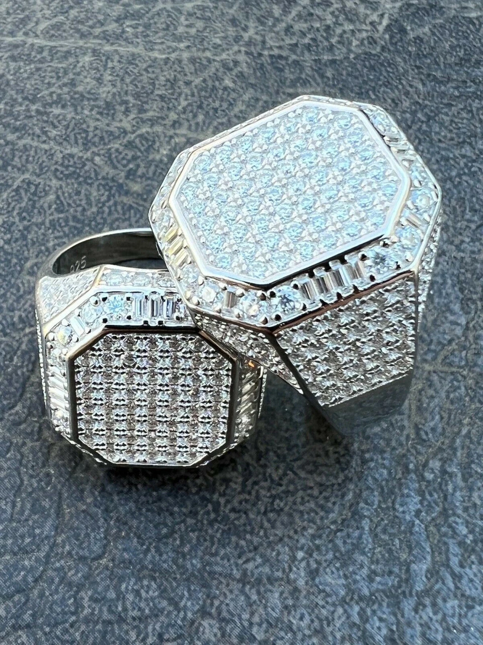 Men's Large Real 925 Silver 3ct MOISSANITE Pinky RING Hip Hop Pass Diamond Test 5 Men's Large Real 925 Silver 3ct MOISSANITE Pinky RING Hip Hop Pass Diamond Test - Image 3