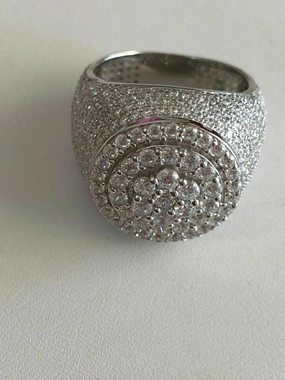 Men's Large Round Solid 925 Silver 10ct Diamond Pinky RING ICY HIP-HOP Size 7-13 12 Men's Large Round Solid 925 Silver 10ct Diamond Pinky RING ICY HIP-HOP Size 7-13 - Image 10