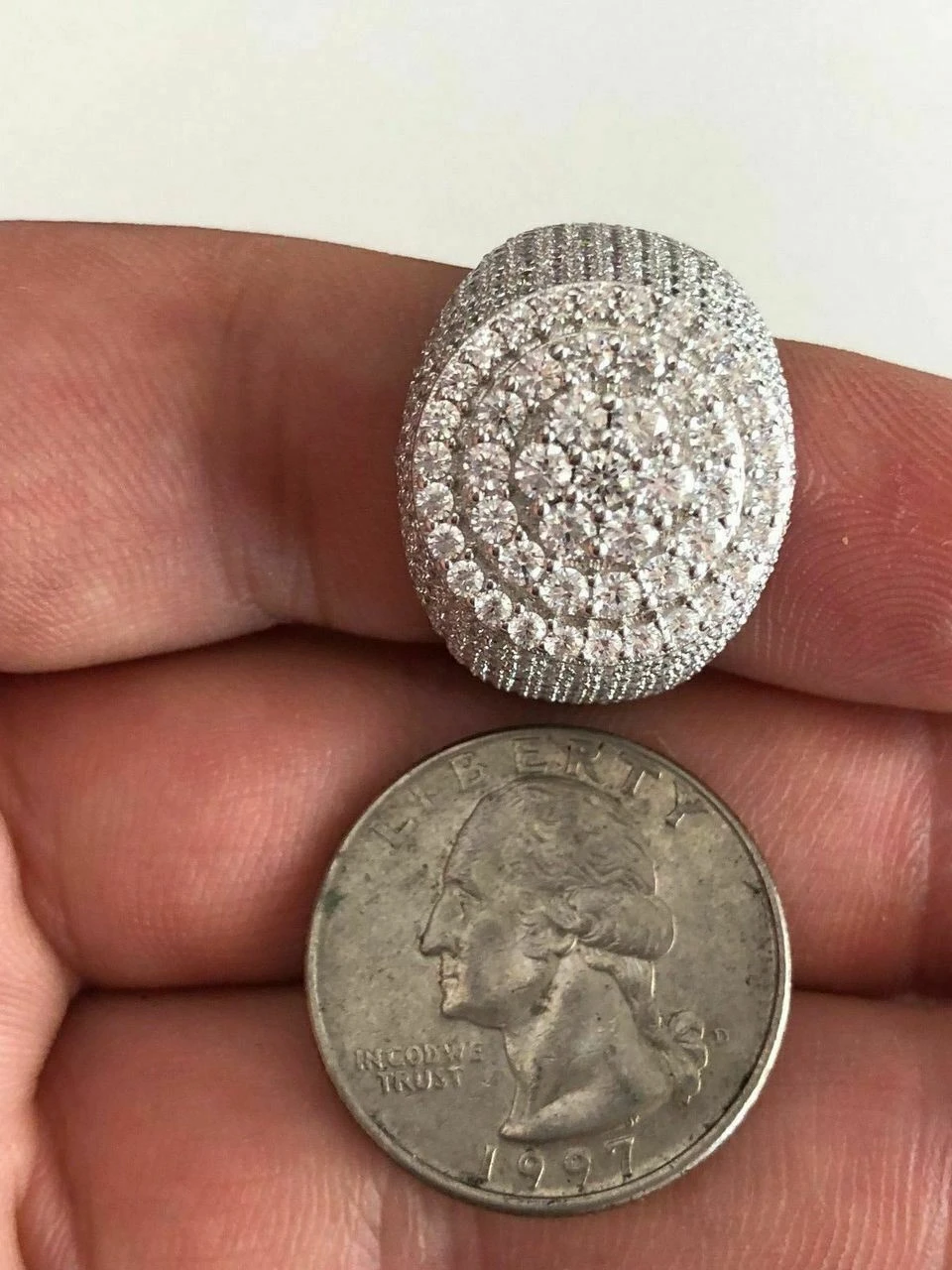 Men's Large Round Solid 925 Silver 10ct Diamond Pinky RING ICY HIP-HOP Size 7-13 13 Men's Large Round Solid 925 Silver 10ct Diamond Pinky RING ICY HIP-HOP Size 7-13 - Image 11