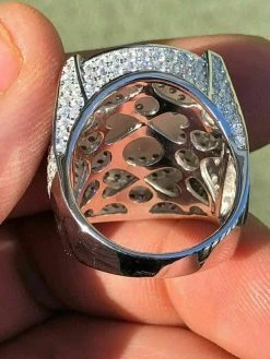 Men's Large Solid 925 Silver 3ct Iced Diamond Masonic Free Mason RING 14k Gold 18 Men's Large Solid 925 Silver 3ct Iced Diamond Masonic Free Mason RING 14k Gold -Harlem Bling Shop harlembling mens large solid 925 silver 3ct iced diamond masonic free mason ring 14k gold 24117.1664373592